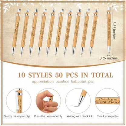 ReliThick 50 Sets Employee Appreciation Gifts Thank You Ballpoint Pen