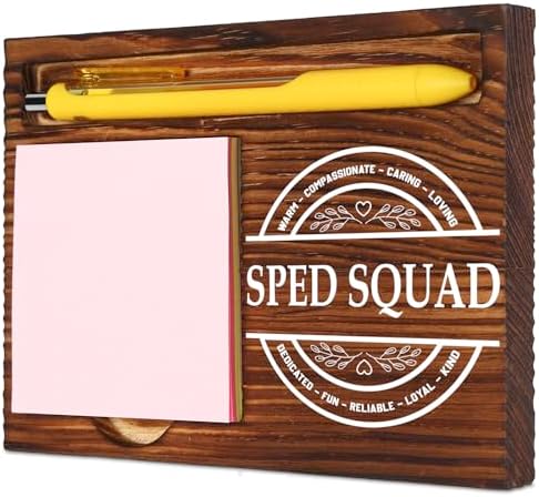 Special Education Team Gift, Wooden Sticky Note Holder for Desk.