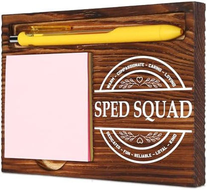 Special Education Team Gift, Wooden Sticky Note Holder for Desk.