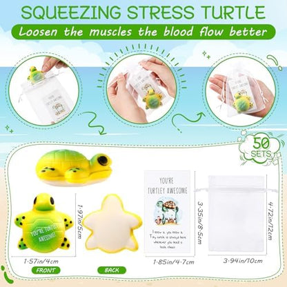 Libima 20 Pcs Emotional Turtle Balls Bulk with Motivational Cards