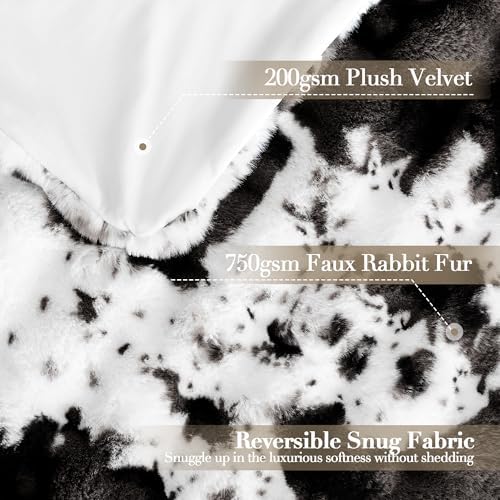 VFROO Ultra Plush Bubble Faux Rabbit Fur Blanket – 950GSM Thick Fluffy