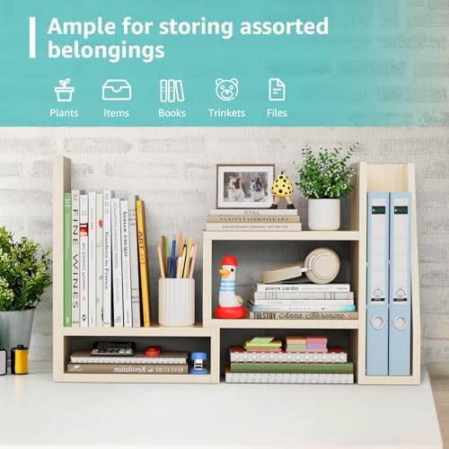 Desktop File Organizer Desk Organizer Shelf - Wooden Office