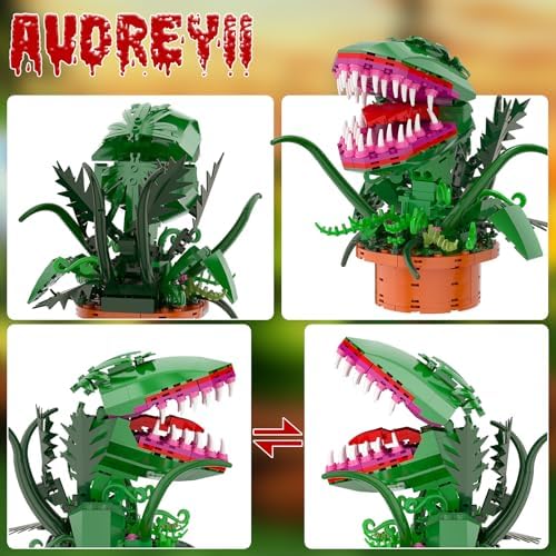 Flower Plant Botanical Building Set, Flowers with Openable Mouth Toy