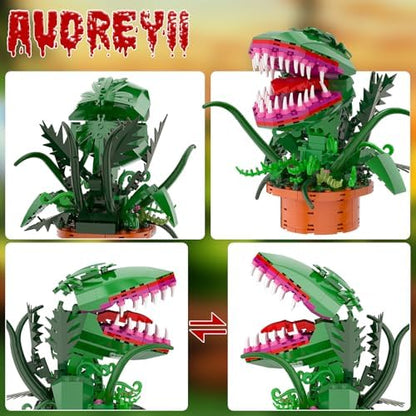 Flower Plant Botanical Building Set, Flowers with Openable Mouth Toy