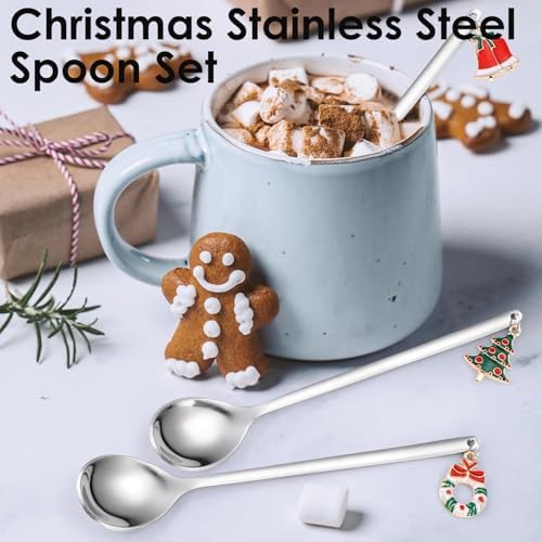 AKOAK 6 pcs/set Christmas Stainless Steel Spoon Set Creative