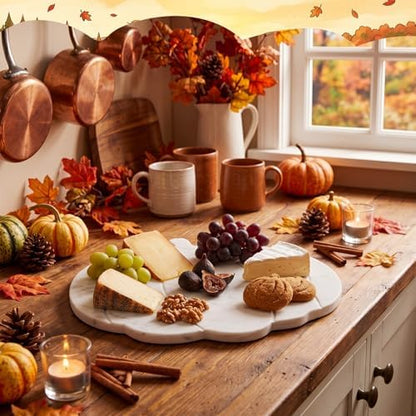 Chengu Fall Pumpkin Marble Cutting Board 9.84 Inch Halloween Home Gift