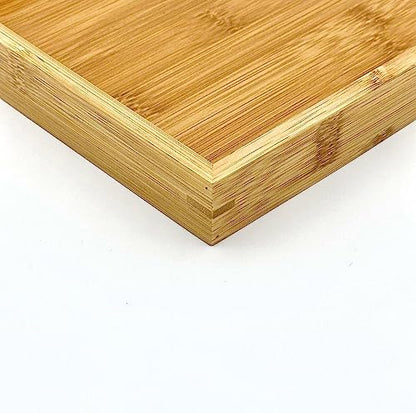 Natural Bamboo Serving Tray Platter 17.75 x 11.8 Rectangular, Bamboo