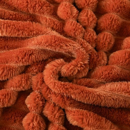 Rust Fleece Throw Blanket for Couch Sofa Bed 50”*60” Ultra Soft