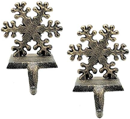 2 Pieces Snowflake Christmas Stocking Holder Christmas Hooks Skid