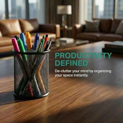 Nicunom 12 Pack Metal Pen Holder Wire Mesh Pen Cup Pencil Holder