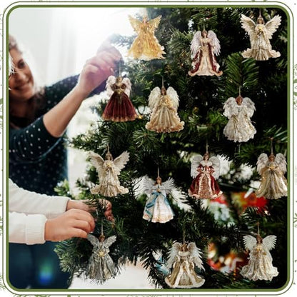Syhood 12 Pcs Angel Christmas Ornaments Xmas Tree Decor, Vintage