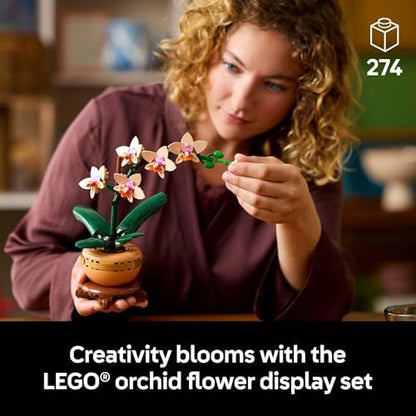 LEGO Botanicals Mini Orchid Building Set - Artificial, Fake Orchid for