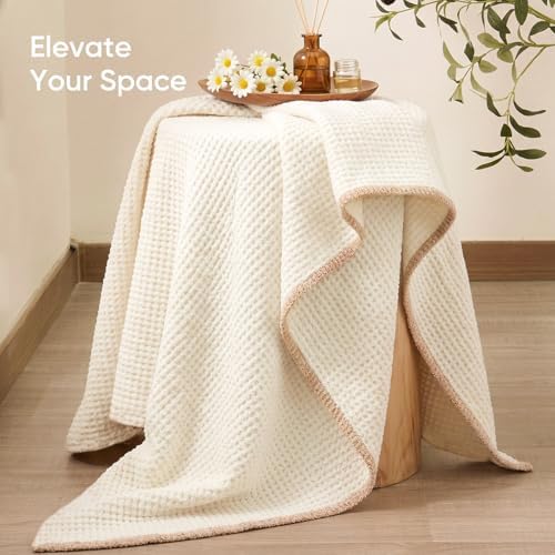 Snuggle Sac Ultra Soft Waffle Throw Blanket for Couch Bed Sofa 50x60