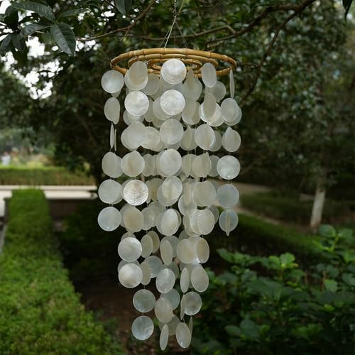 32" White Capiz Shell Wind Chime