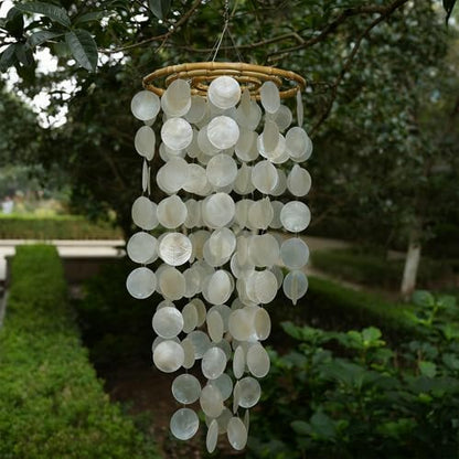32" White Capiz Shell Wind Chime