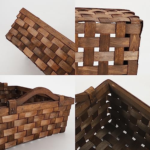 Kingwillow Rectangular Empty Wicker Gift Basket Wicker Tray