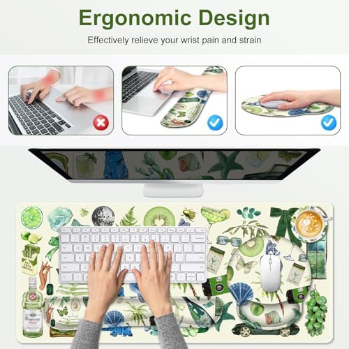 Mouse Pad, 4 in1 Large Desk Mat, Desk Pad Matt for Desktop, Anti-Slip