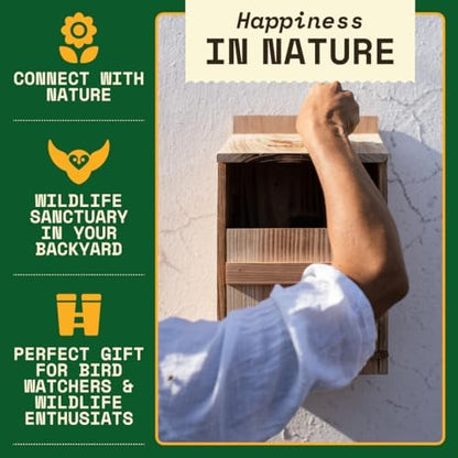 WildYard Barn Owl Nesting Box - Large, Cedar, Preassembled, Easy-Hang