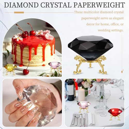 PATIKIL Diamond Crystal Paperweight, 100mm / 3.94" Crystal Paperweight