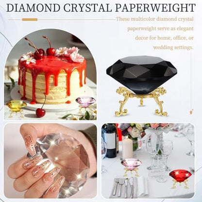 PATIKIL Diamond Crystal Paperweight, 100mm / 3.94" Crystal Paperweight