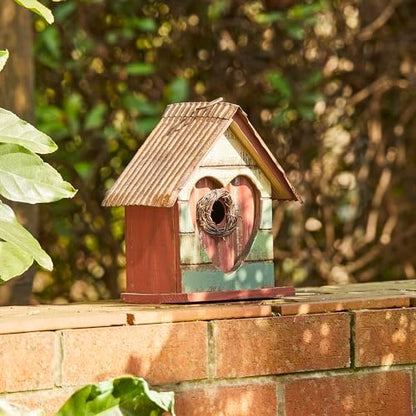 Glitzhome Bird House for Outdoor, 8.75" H Decorative Pet Cottage