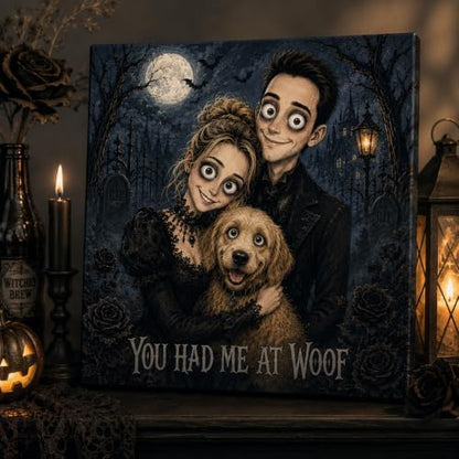 TWING Custom Gothic Photo Canvas, Halloween Portrait Art, 12x12