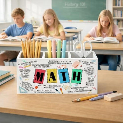 Math Teacher Gifts Pen Holder Organizer Desk Decor, End of Year