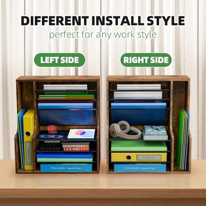 Simple Trending 7- Tier Desk File Organizer, Paper Organizer, Rustic
