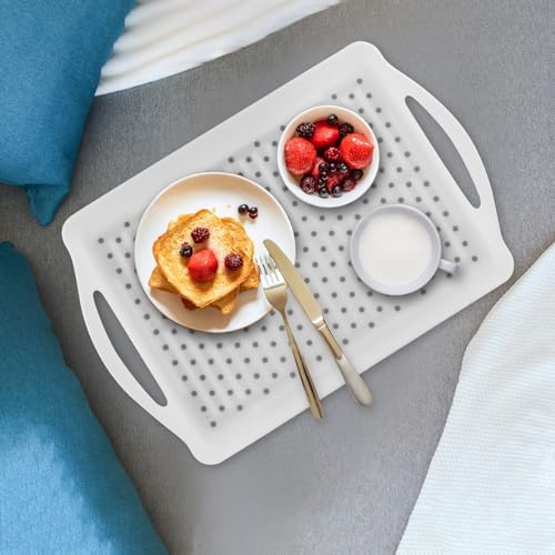 MDLUU Non-Slip Serving Tray with Handles, Food Serving Platter, Set of