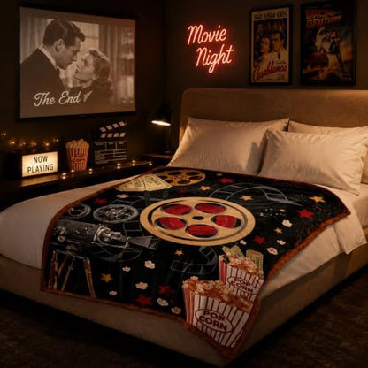 HunnmingRe 2 Pcs Movie Night Throw Blankek 60"x 50" and Sock Gifts Set
