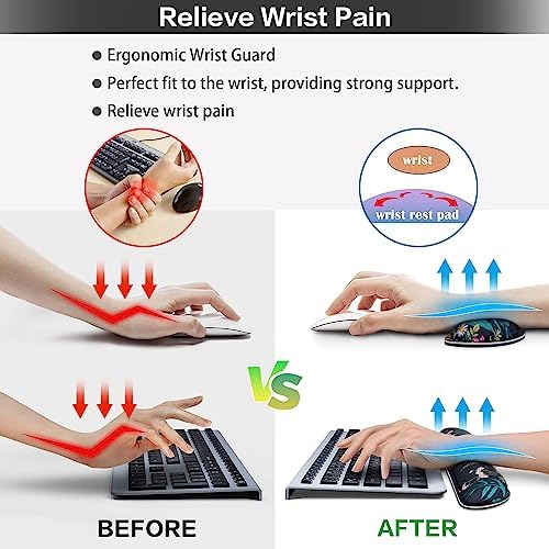Desk Mat, Large Gaming Mouse Pad with Wrist Rest, 4in1 XXL Mousepad