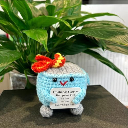 Emotional Support Dumpster Fire, Positive Crochet Gifts for Women