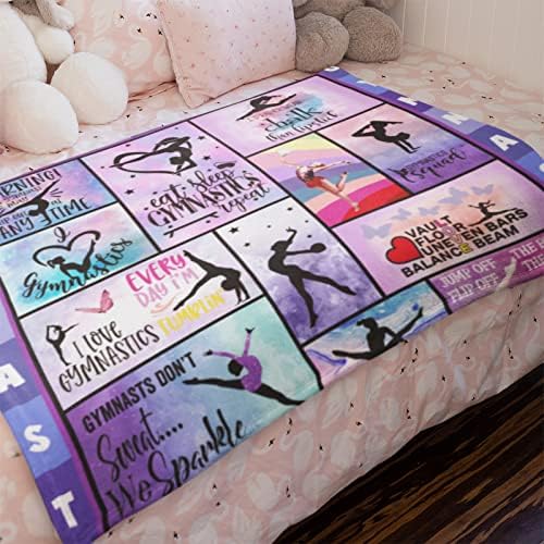 Mosslink Gymnastics Lovers Blanket Gymnast Gifts for Girls Kids Teens