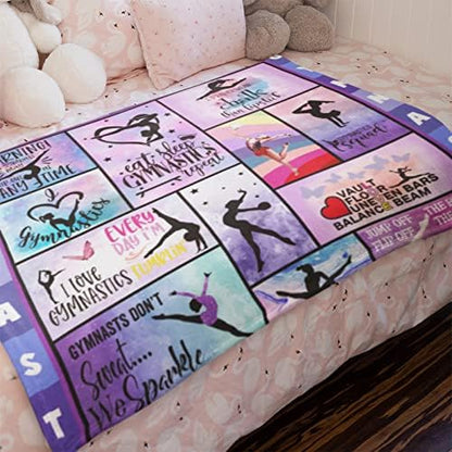 Mosslink Gymnastics Lovers Blanket Gymnast Gifts for Girls Kids Teens