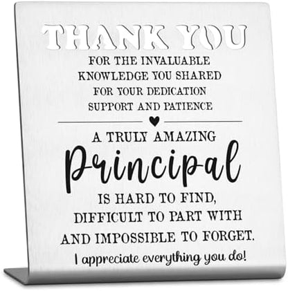 Principal Appreciation Gift Thank You Leadership Resin Desk Sign Decor