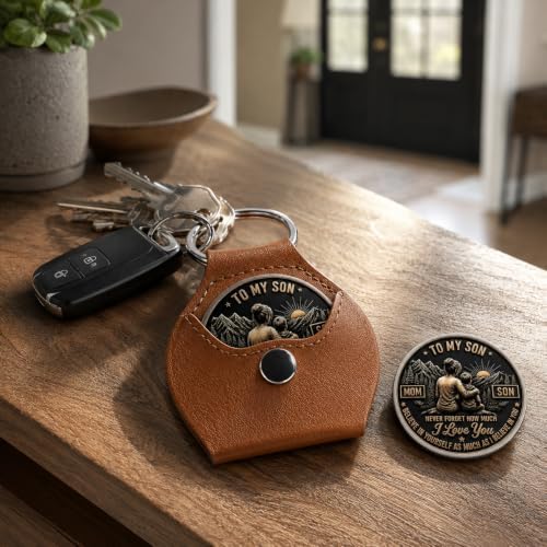 To My Son Just Do You Best Pocket Hug, Encouragement Coin Keychain