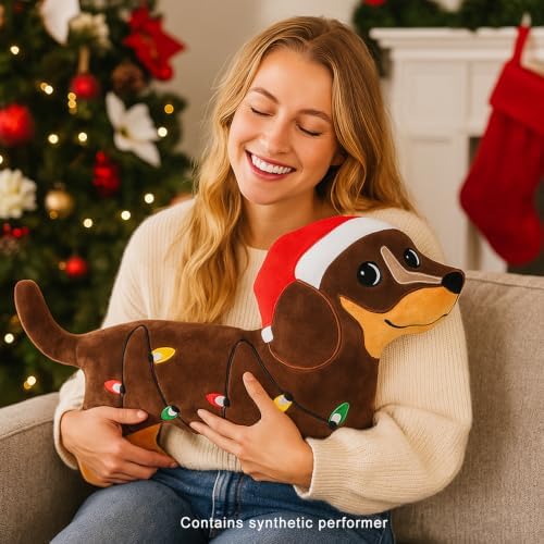Tian Zhun Christmas Pillows Dachshund Pillows 13.8 x 12.21 Inch