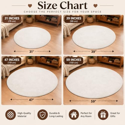 IZI POD 3D Snowy Town Christmas Round Rug, 3D Rugs Optical Illusion
