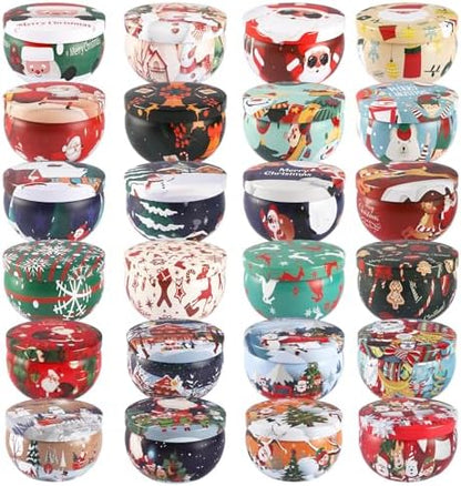 24 Pack Christmas Scented Candles - Natural Soy Wax Advent Candles