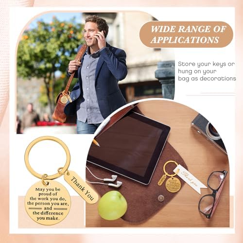 Yinkin 72 Pcs Employee Appreciation Gifts Bulk Thank You Keychains