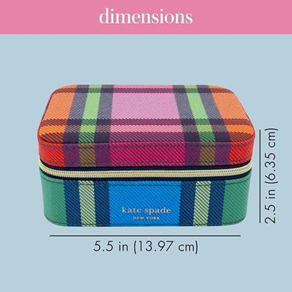 kate spade new york Travel Jewelry Case, Grand Plaid Duo