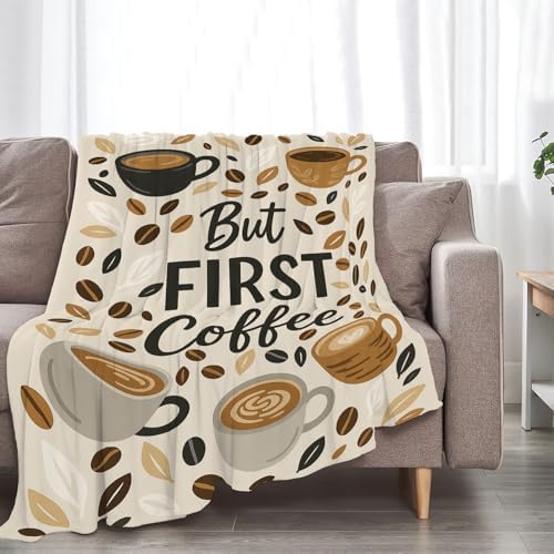 Coffee Blanket Throw Blanket for Coffee Lovers Gifts for Men Women