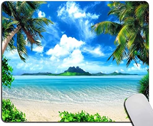 Beach Mouse Pad, Tropical Palm Trees and Cool Seawater Island
