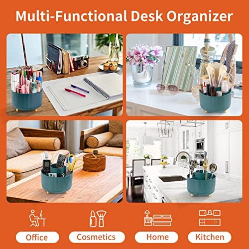 Desk Pencil Pen Holder, 5 Slots 360°Degree Rotating Pen Organizers for