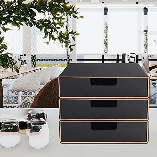 Stackable Organizer Drawer PU Leather Classic Handmade,Organize Home