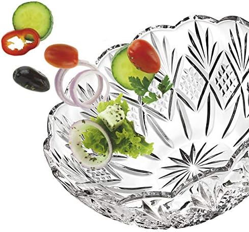 Godinger 8.5" Serving Bowl, Salad Bowl - Dublin Collection, Giftable