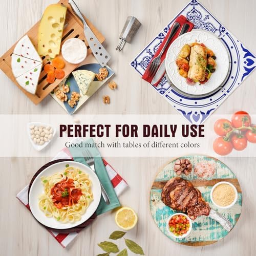 7" Trivets Set of 6 Mat for Hot Dishes with Holder, Farmhouse