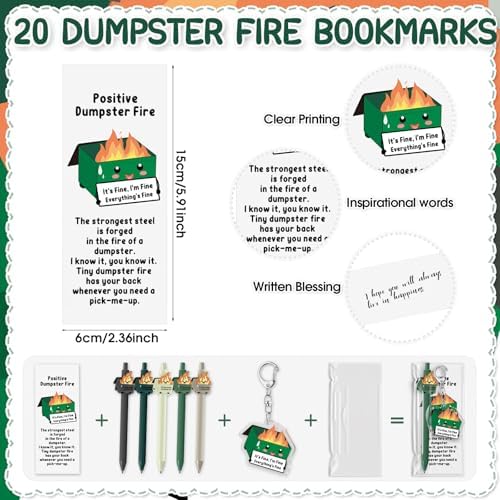 Sayglossy 20 Sets Dumpster Fire Pens Correctional Officer Gifts