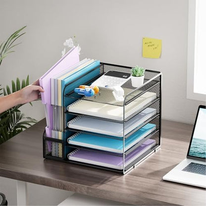 Marbrasse Desk Organizers and Accessories, 5-Tier Paper Letter Tray