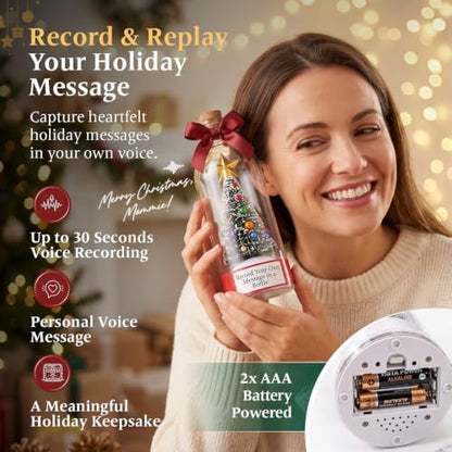 Recordable Christmas Tree in a Bottle, 30-Second Voice Recording and